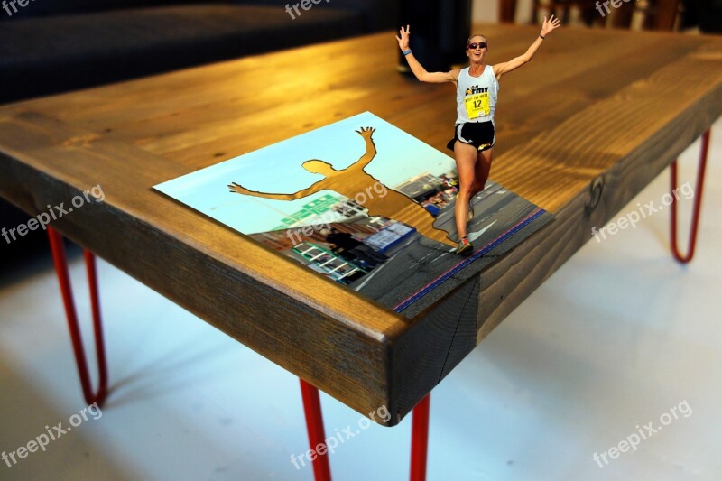 Jog Table Run Photo Manipulation Sport