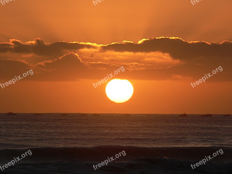 Sunrise Landscape Horizon Eventide Nature