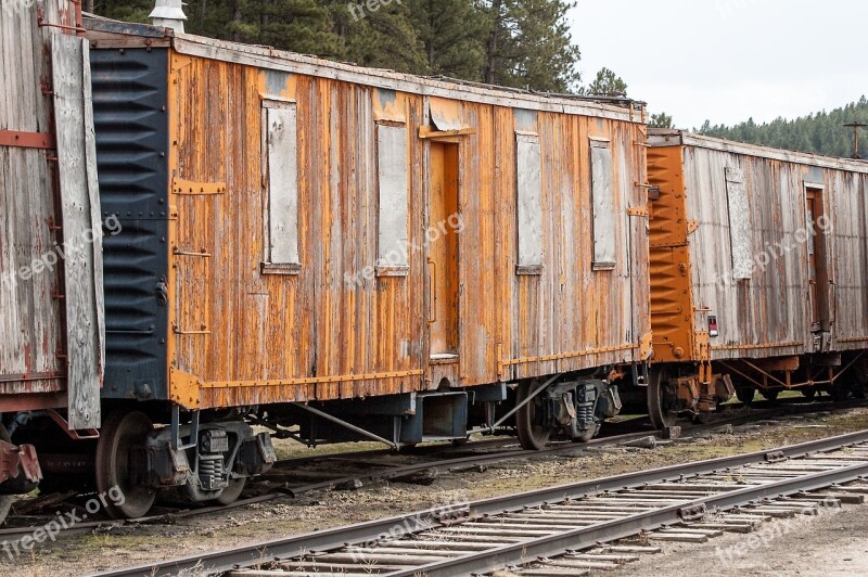 Train Antique Cars Wooden Yellow