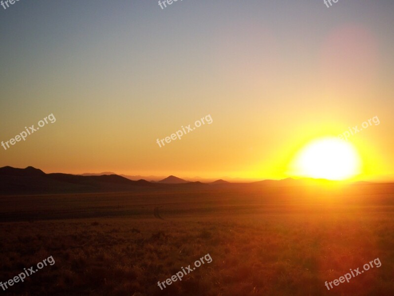 Sunset Desert Africa Namib Namibia