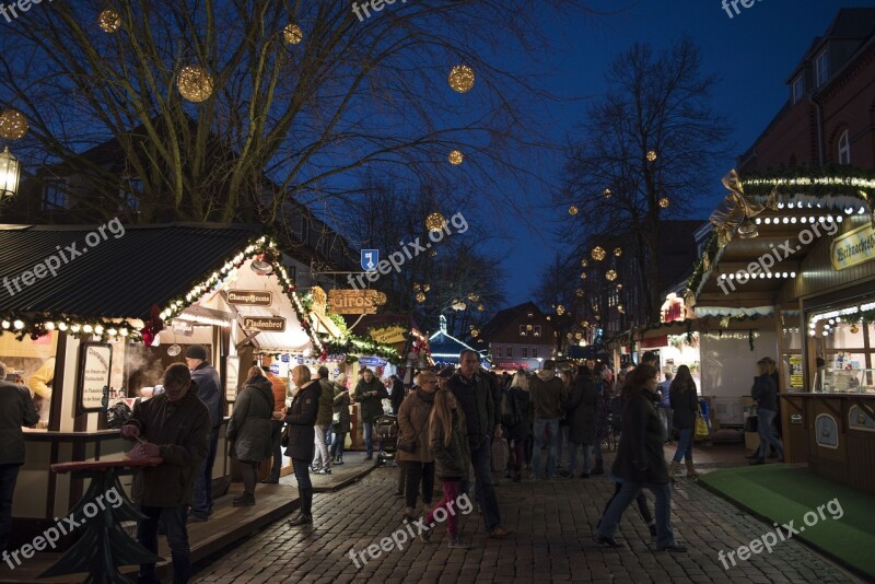 Stade Christmas Market Evening Lighting Christmas Time