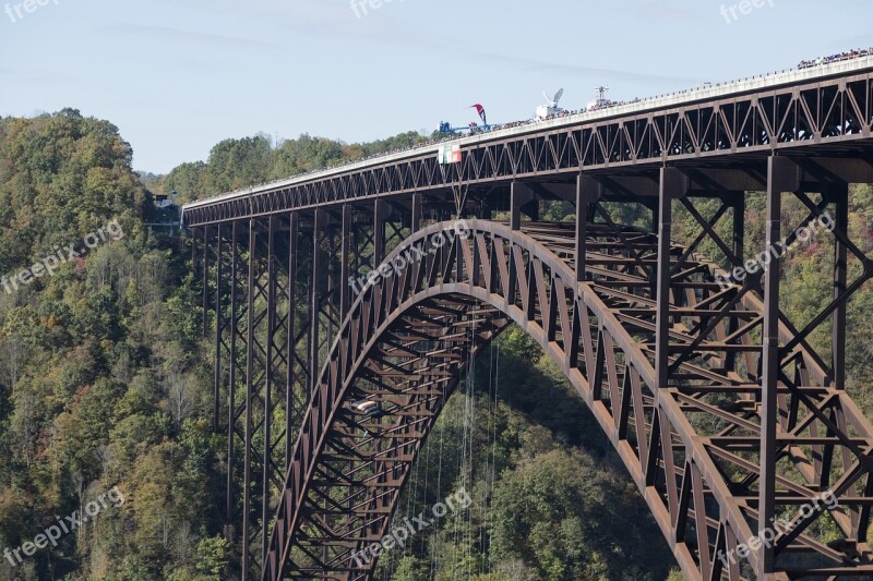 Steel Arch Bridge Gorge Architecture Canyon Scenery