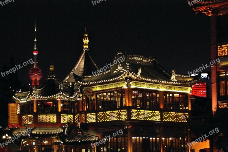 China Shanghai Old Town Illumination Pearl Of The Orient