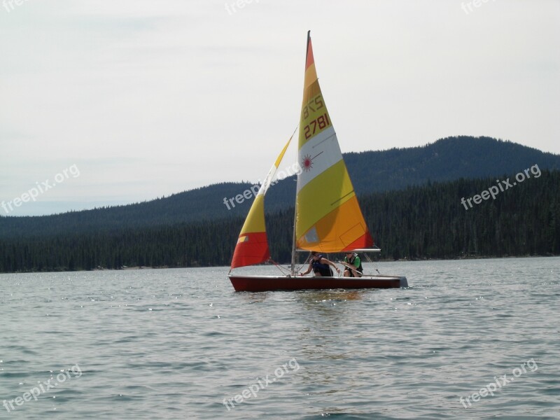 Sail Sailboat Lake Mountain Boat