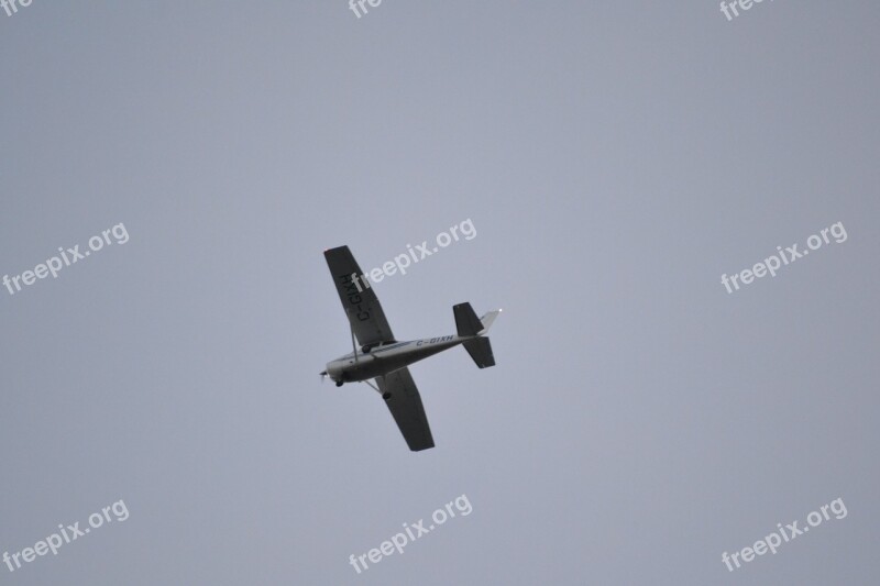 Aircraft Grey Sky Small Plane Free Photos