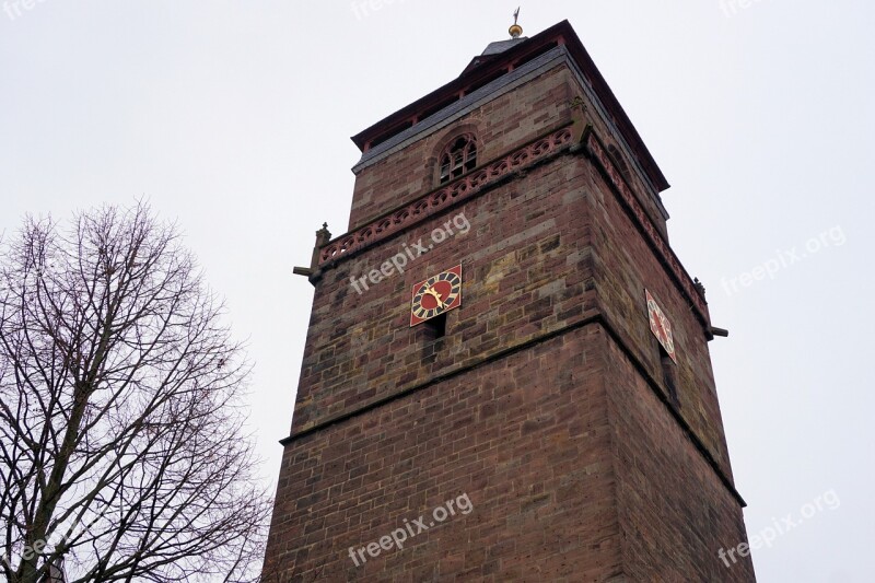 Church Tower Clock Tower Clock Steeple