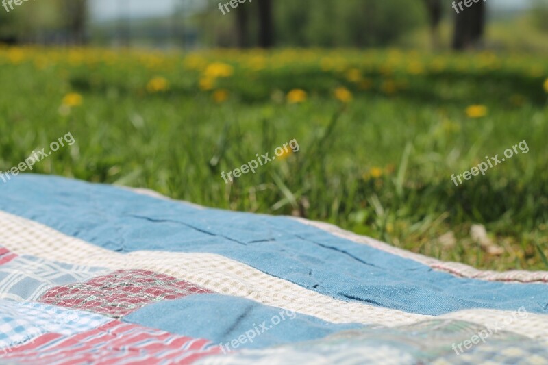 Picnic Blanket Summer Park Nature