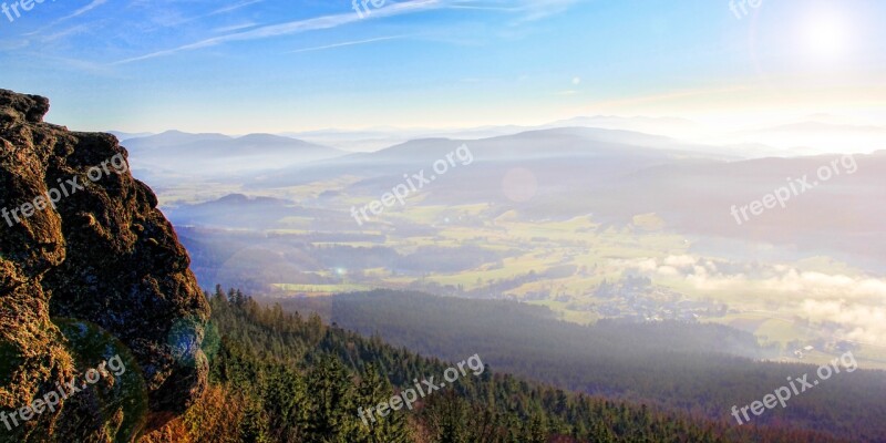 Fog Highlands Zellertal Valley Sky