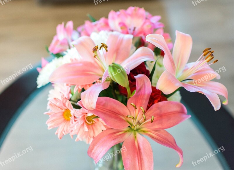 Floral Flowers Lilies Spring Bouquet