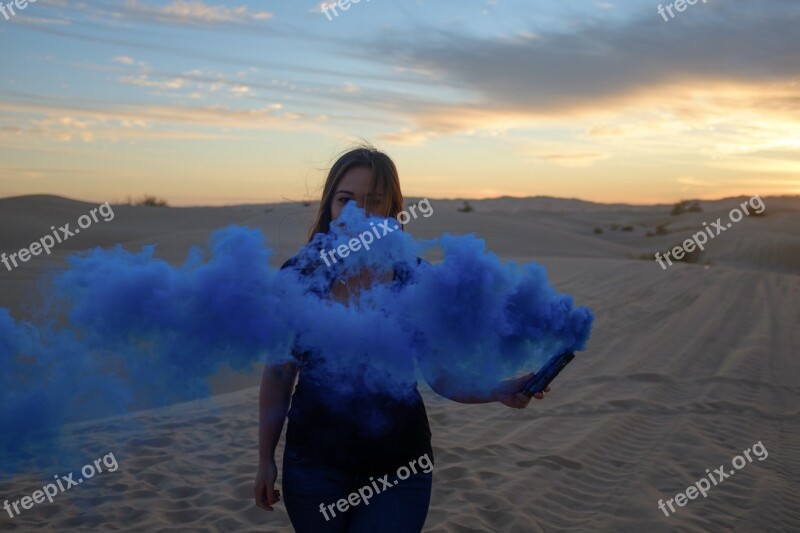 Sand Dunes Smoke Blue Color Women