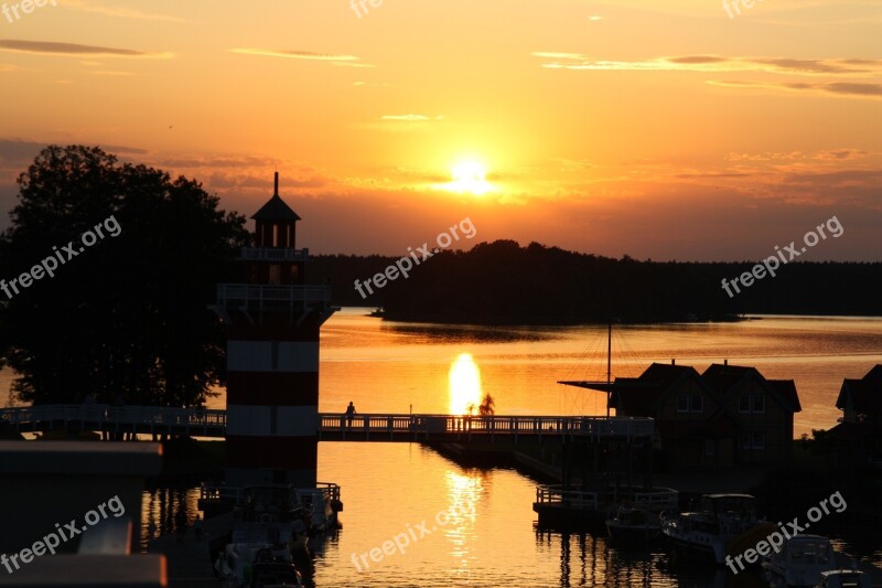 East Germany Vacations Sunset Evening Light Evening Sun