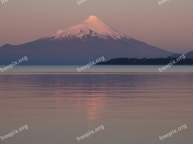 Lake Llanquihue Calbuco Volcano Landscape Wallpaper Peaceful