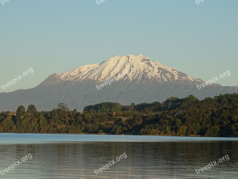 Calbuco Volcano Lake Llanquihue Calm Tourism Free Photos