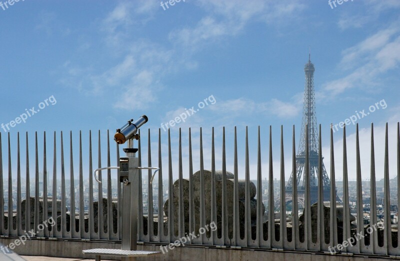 Paris Fence Eiffel Tower View Travel