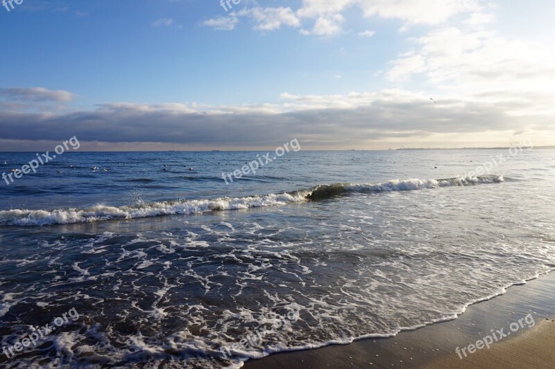 Sea The Baltic Sea Winter Sky View