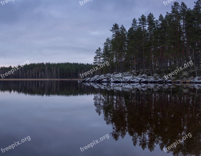 Landscape Lake Finnish Beach Water