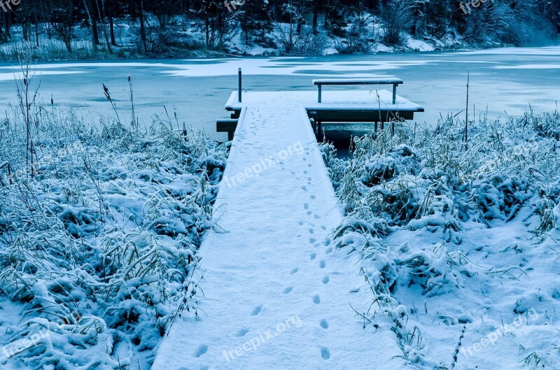 Winter Snow Horizon Landscape Relaxation