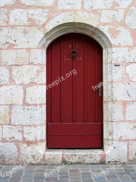 Entrance Door Red Chartres Mediaeval