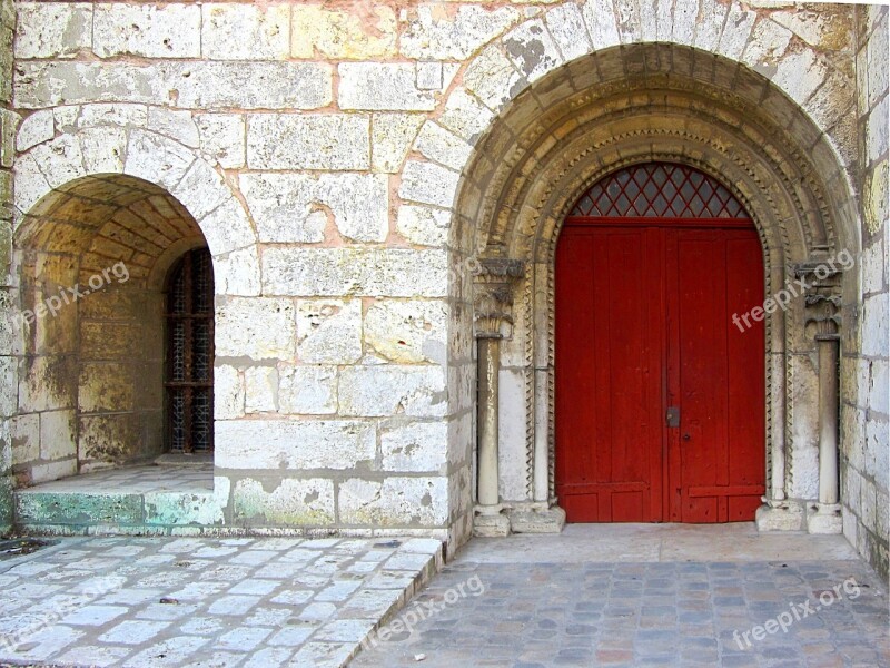 Entrance Door Red Chartres Mediaeval