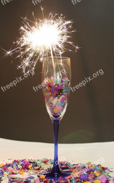 Champagne Glass Sparkler Confetti Prost Carnival