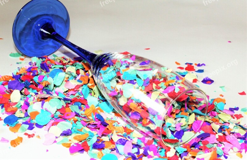 Confetti Champagne Glass Vice Falling Sektglas Colorful Party