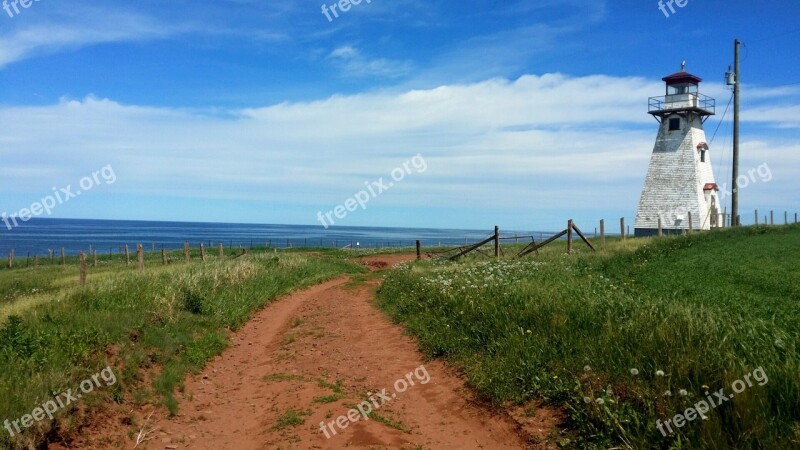 Pei Prince Edouard Island Lighthouse Red Sand Free Photos