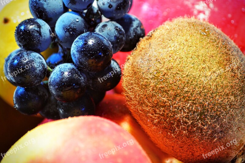 Grape Kiwi Fruit Apple Raw