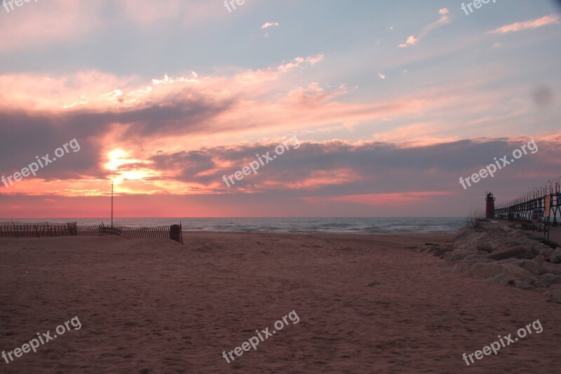 Beach Sea Dawn Sin Sunset