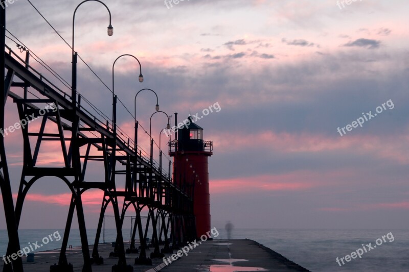 Ghost Sunset Lighthouse Beacon Landscape