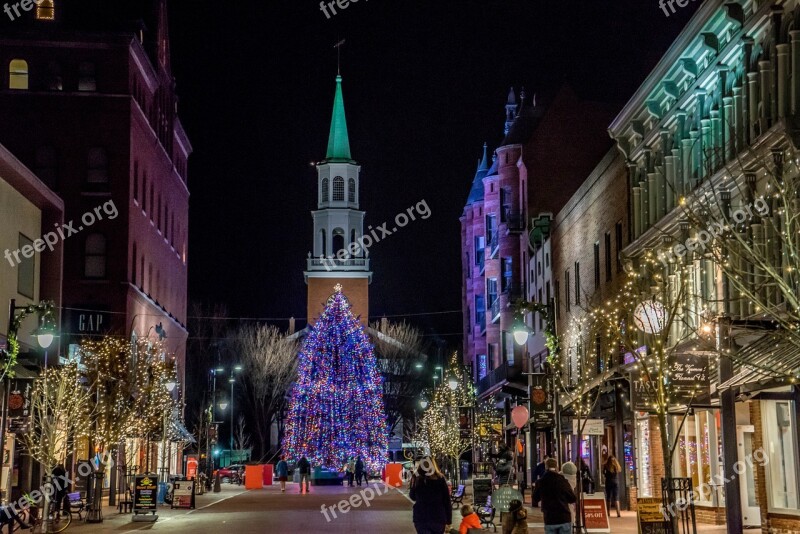 Church Street Burlington Vermont Christmas Tree Church Architecture