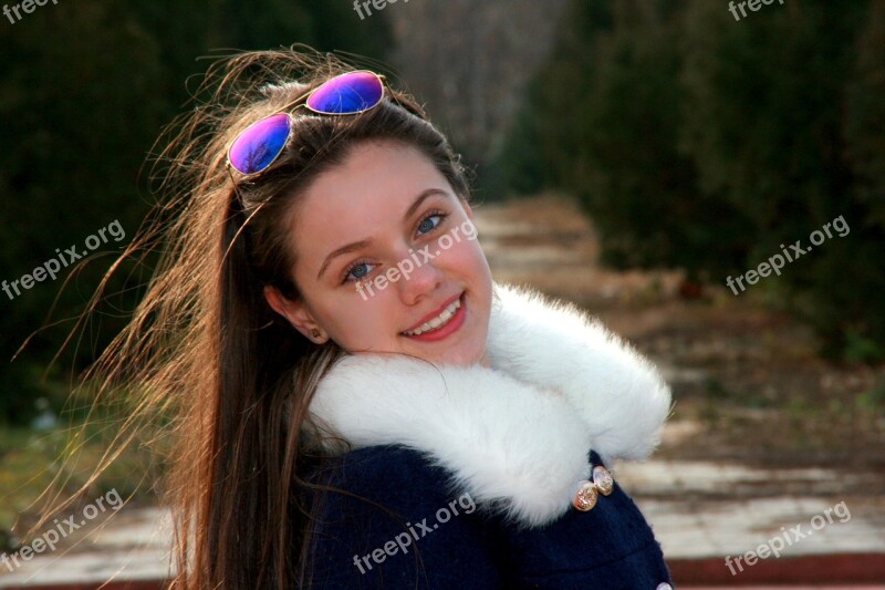 Girl Portrait Sunglasses Smile Free Photos