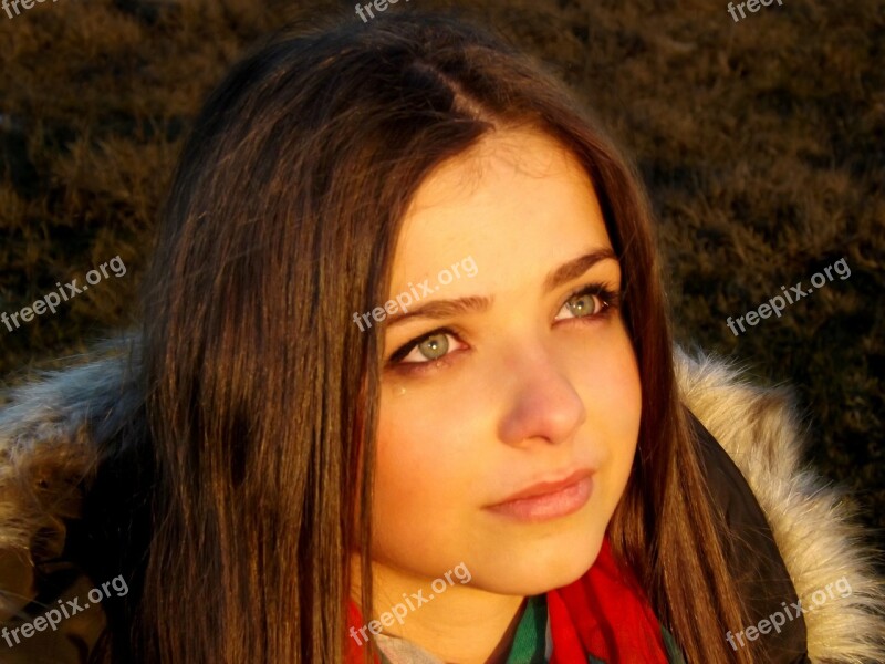 Girl Green Eyes Portrait Beauty Free Photos