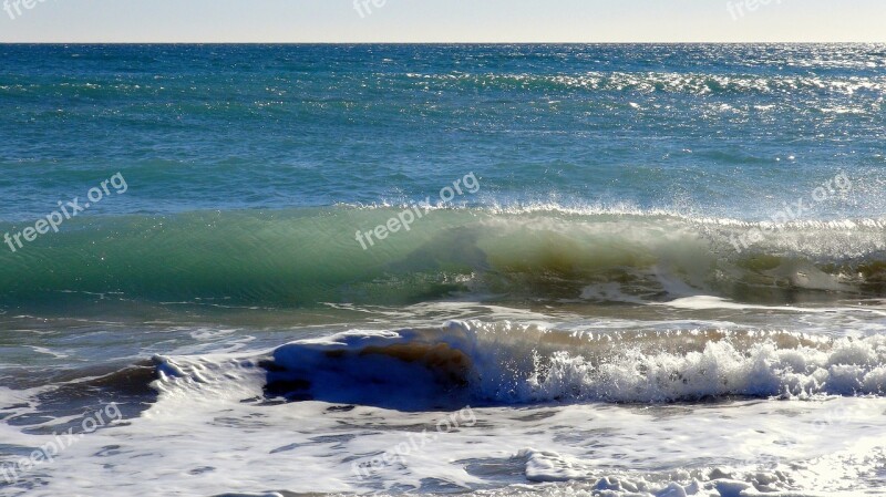 Waves Beach Sea Edge Of The Sea Calafell