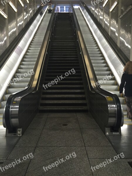 Escalator Stairs Downtown Seattle Washington