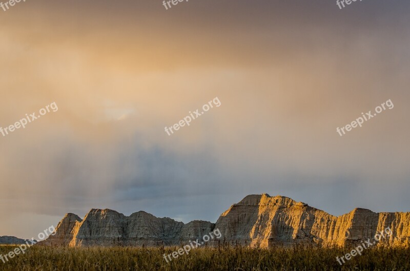 Badlands Rock Formations South Dakota National Park Landscape