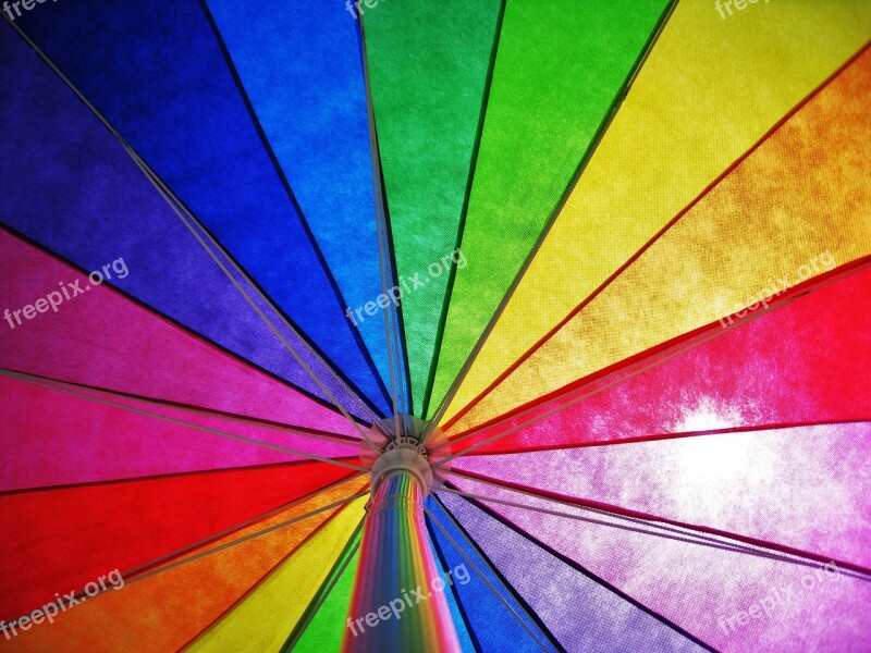 Parasol Rainbow Colors Colorful Sunny Sun