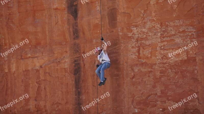 Climbing Cliff Mountaineer Red Mountains