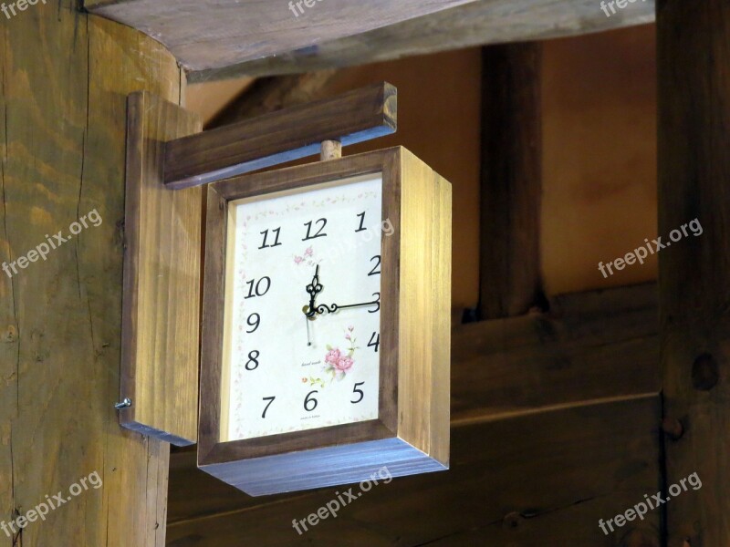 Clock Wooden Clock Time Cafe Tea House