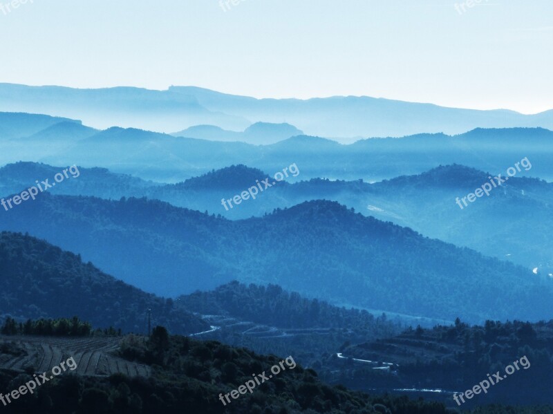 Mountains Fog Layers Priorat Free Photos