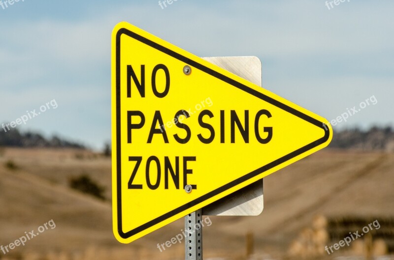 No Passing Zone Sign Triangle Traffic Sign Traffic