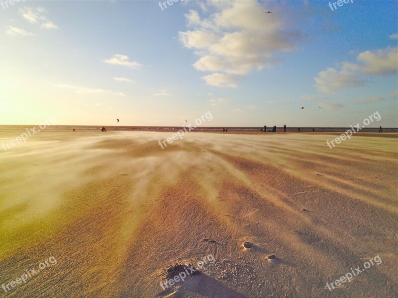 Beach Wind Drift Sand Contrast