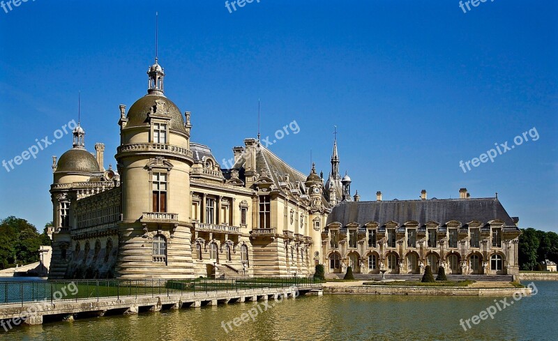 Château De Chantilly Architecture Historic Renaissance Water