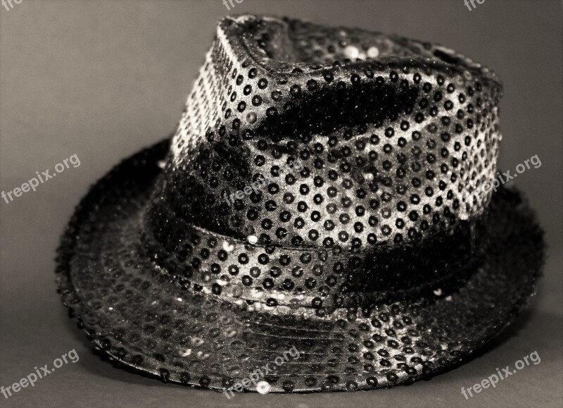 Hat Sequins Black And White Pretty Headwear