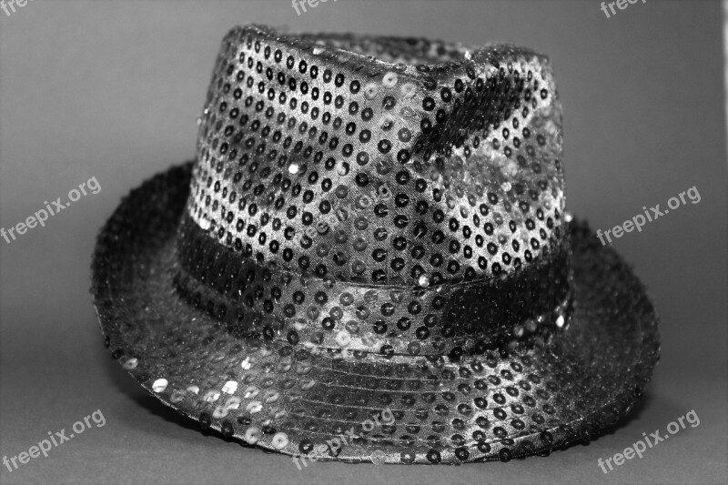 Hat Sequins Black And White Pretty Headwear