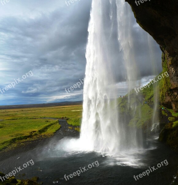 Waterfall Iceland Water Nature Free Photos