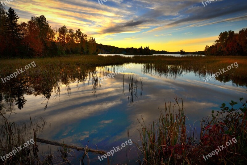 Sunset Landscape Nature Twilight Evening