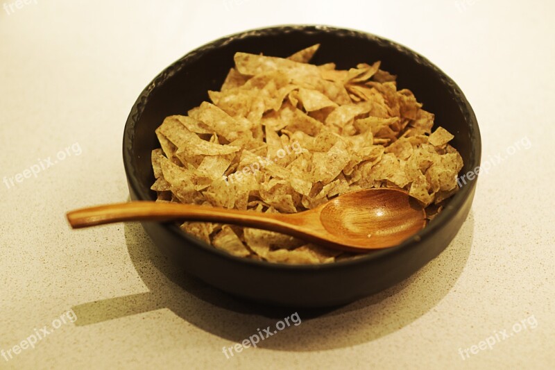 Bowl Spoon Corn Flakes Free Photos