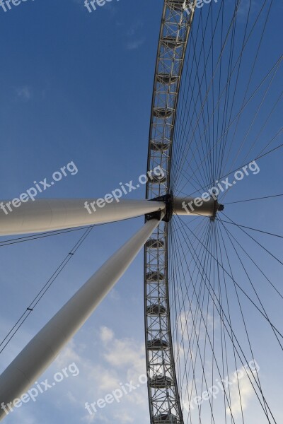 London Eye Ferris Wheel London Clouds Sky