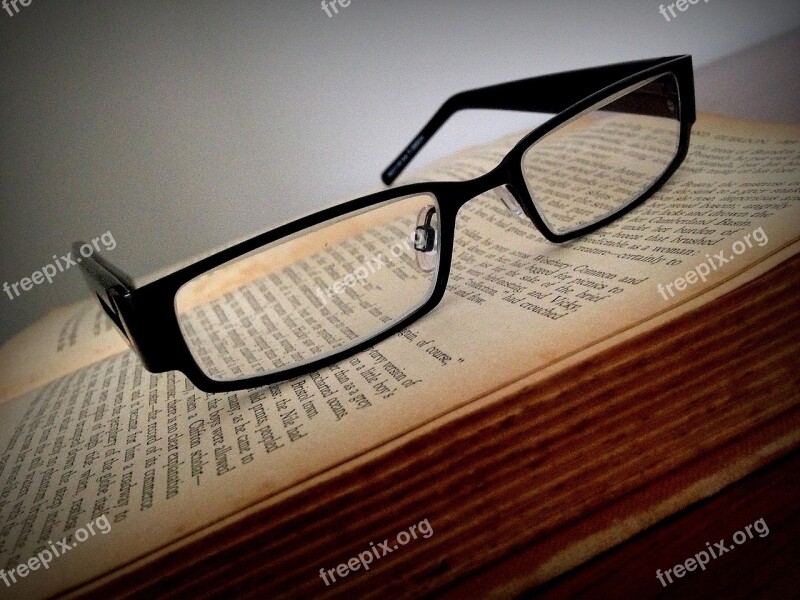 Glasses Book Reading Education Knowledge