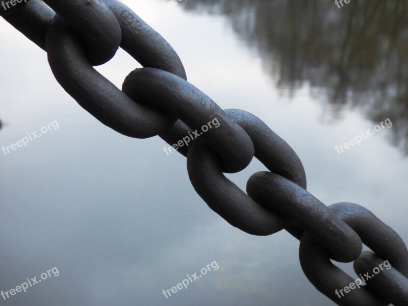 Chain Link Water Reflection Free Photos